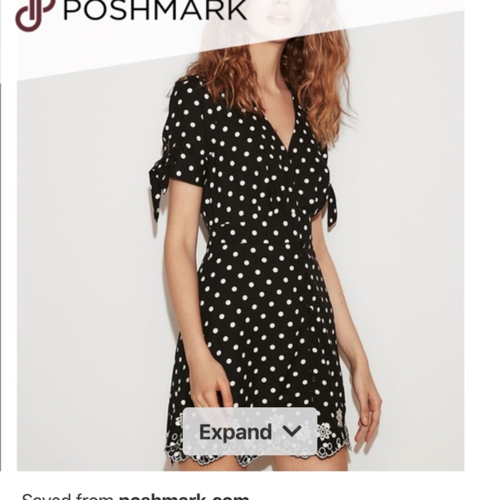 Navy blue polka dot dress